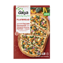 Meatless Italian Sausage Style Crumbles, Roasted Pepper & Kale Flatbread