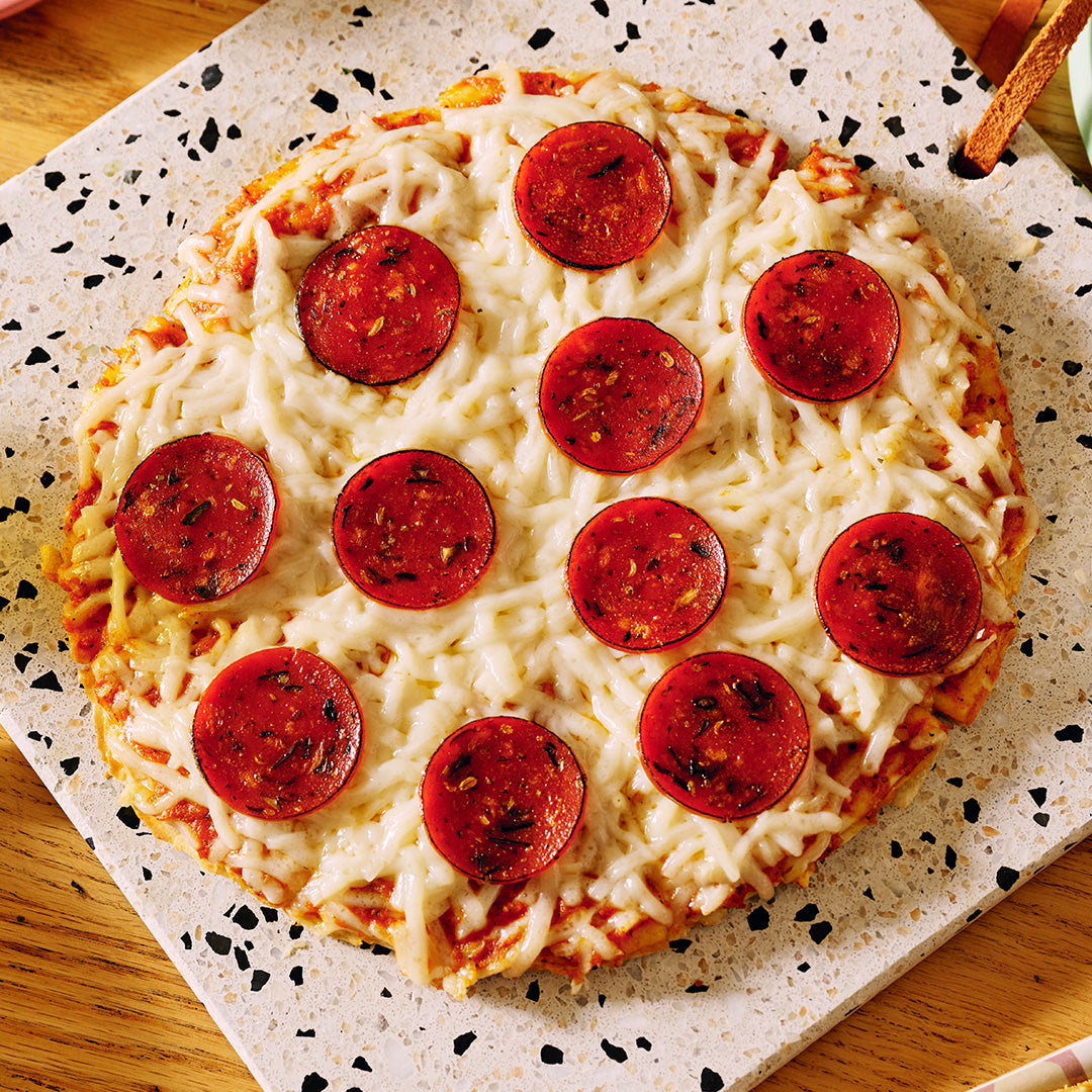 Dairy-Free Meatless Pepperoni Pizza