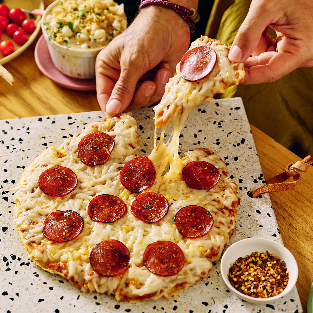 Dairy-Free Meatless Pepperoni Pizza