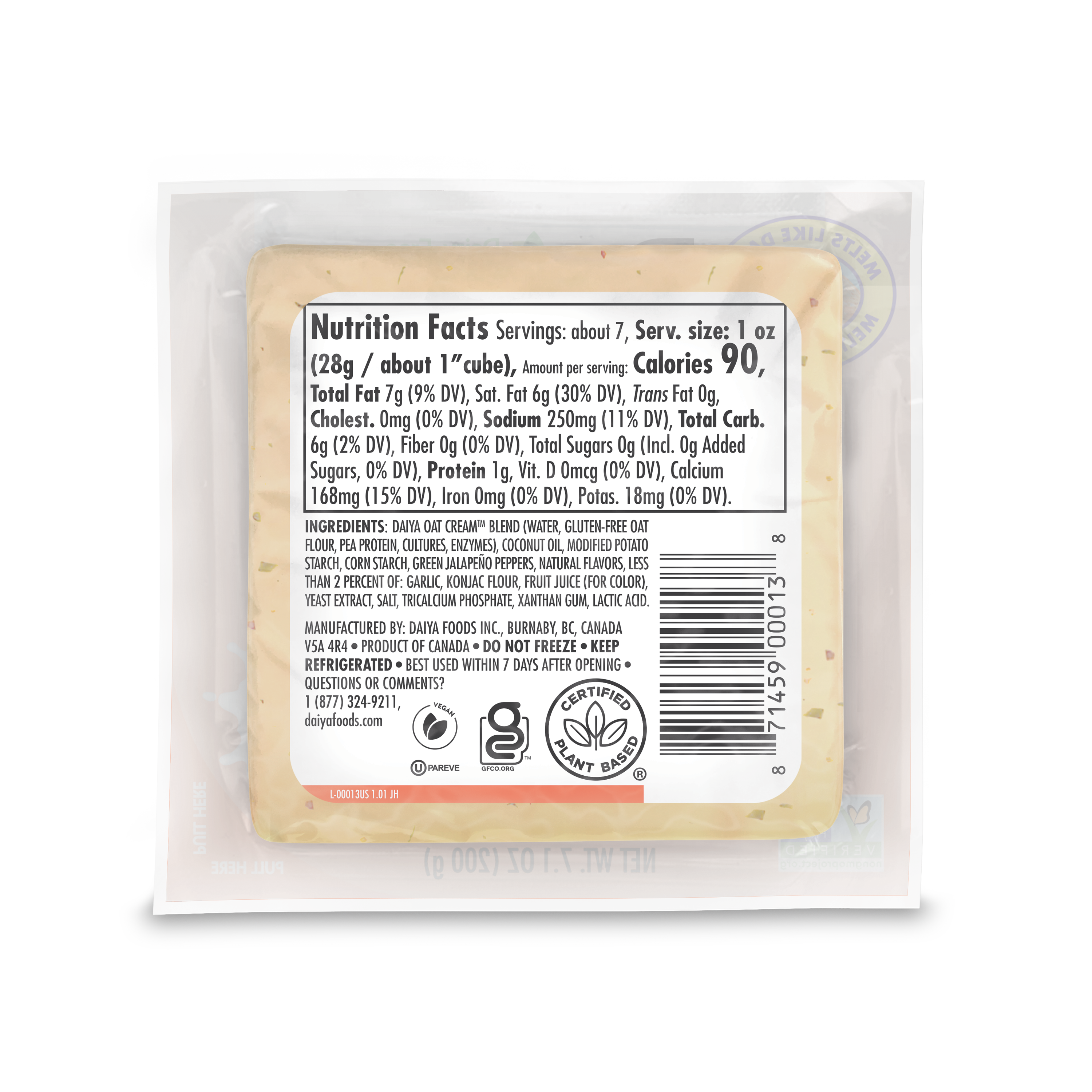 Dairy-Free Jalapeño Havarti Block