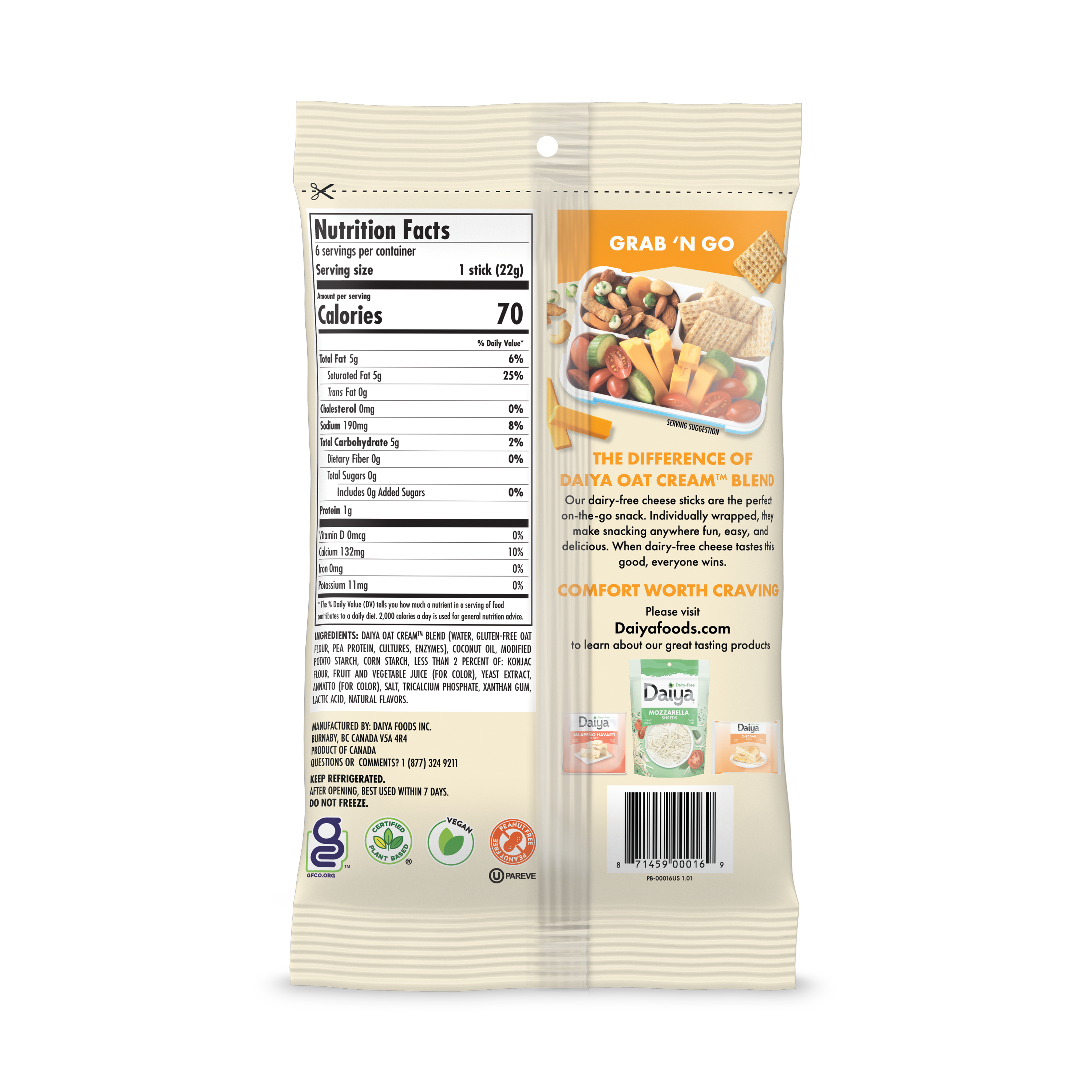 Dairy-Free Cheddar Sticks