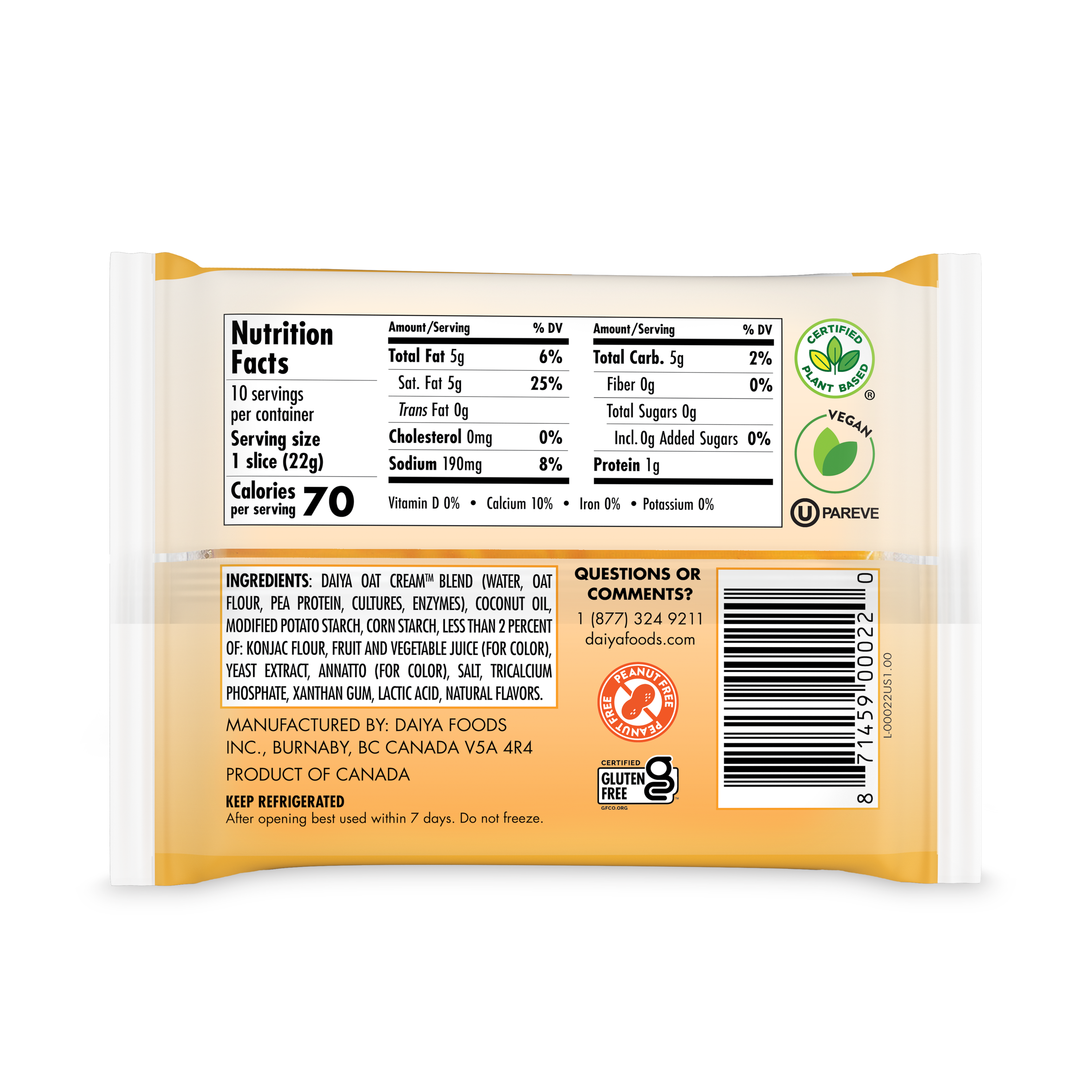 Dairy-Free Cheddar Slices – Daiya Foods