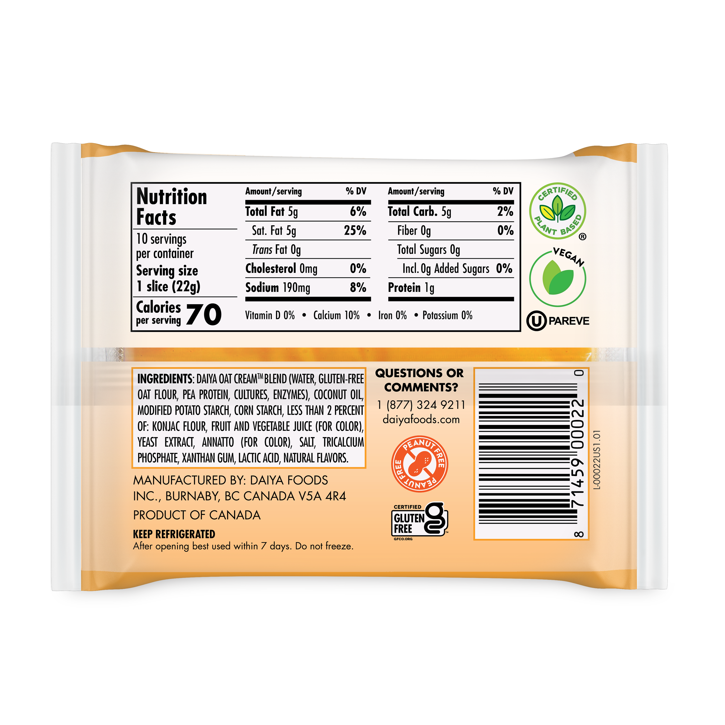 Dairy-Free Cheddar Slices