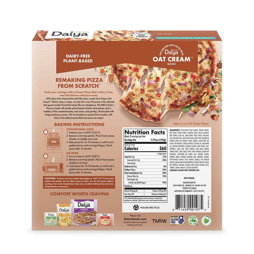 Dairy-Free Meatless BBQ Chick’n Pizza