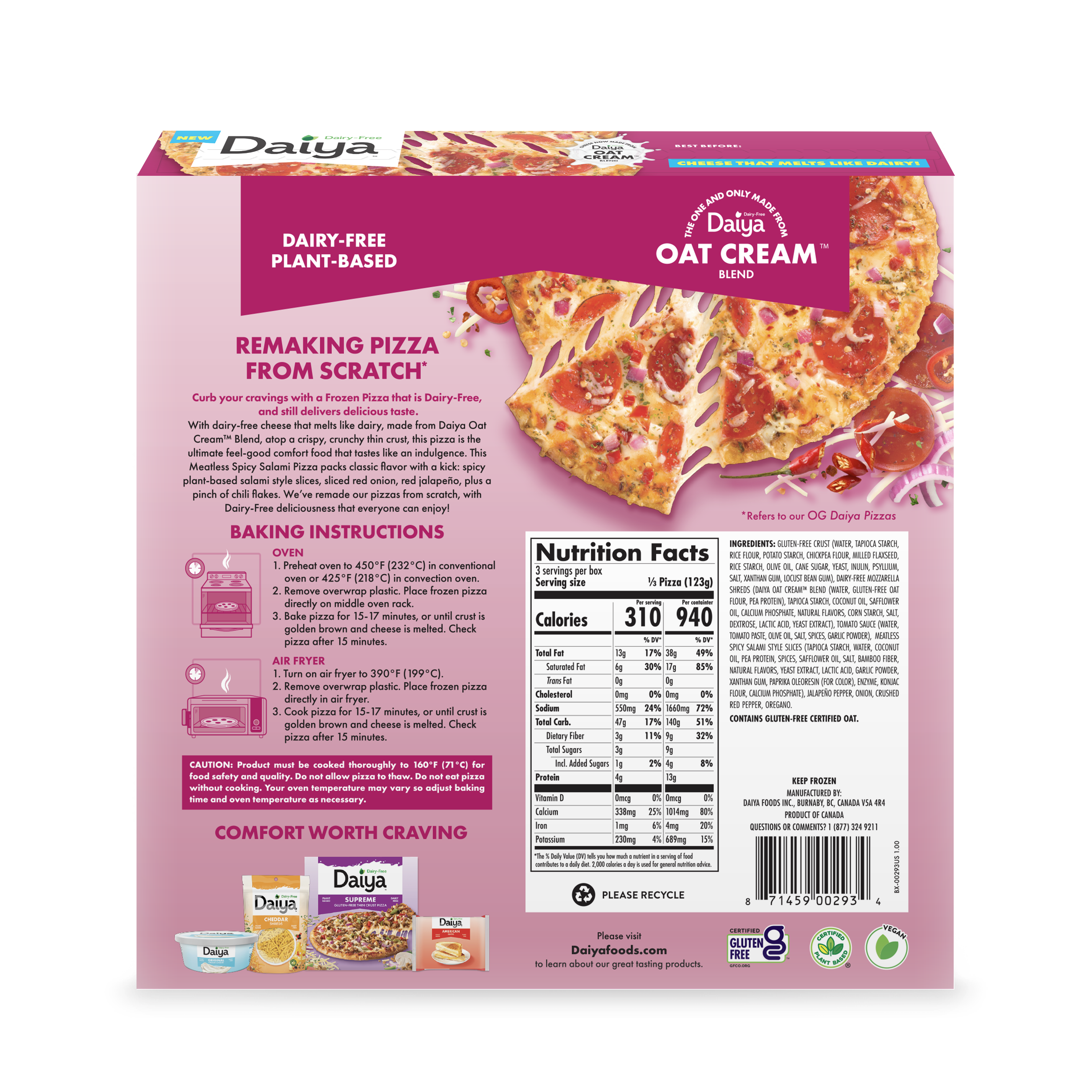Dairy-Free Meatless Spicy Salami Pizza