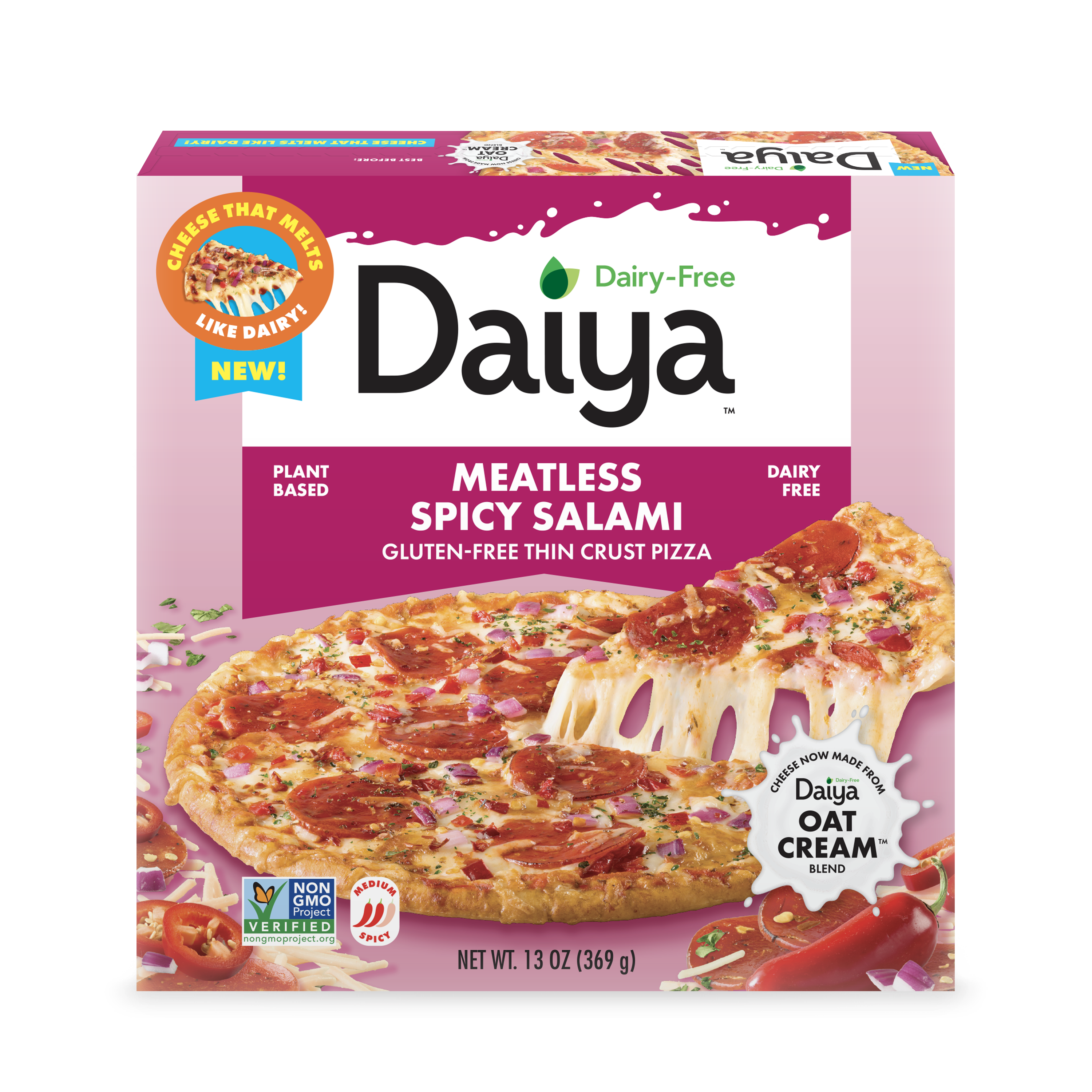 Dairy-Free Meatless Spicy Salami Pizza