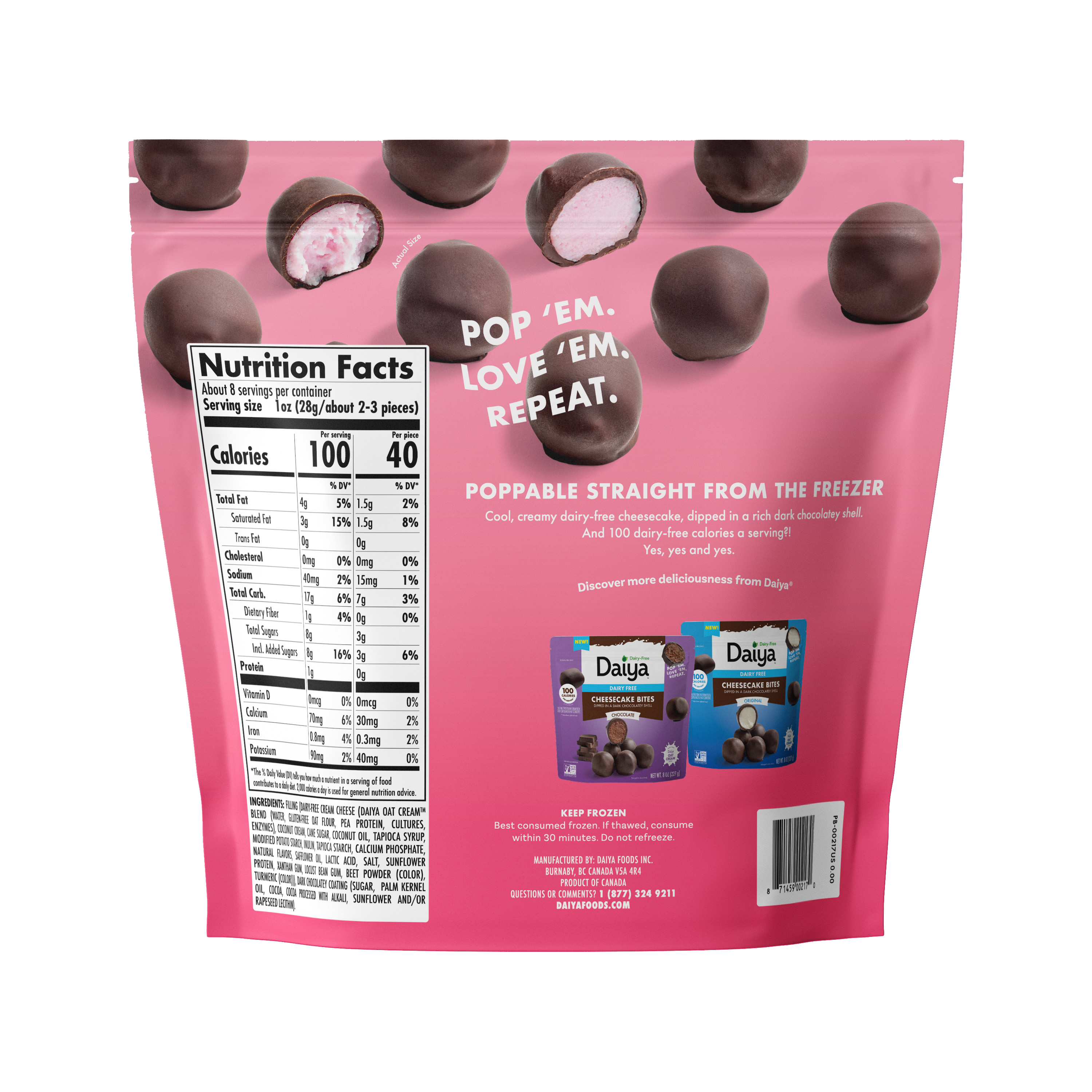 Dairy-Free Cheesecake Bites (Strawberry Flavored)