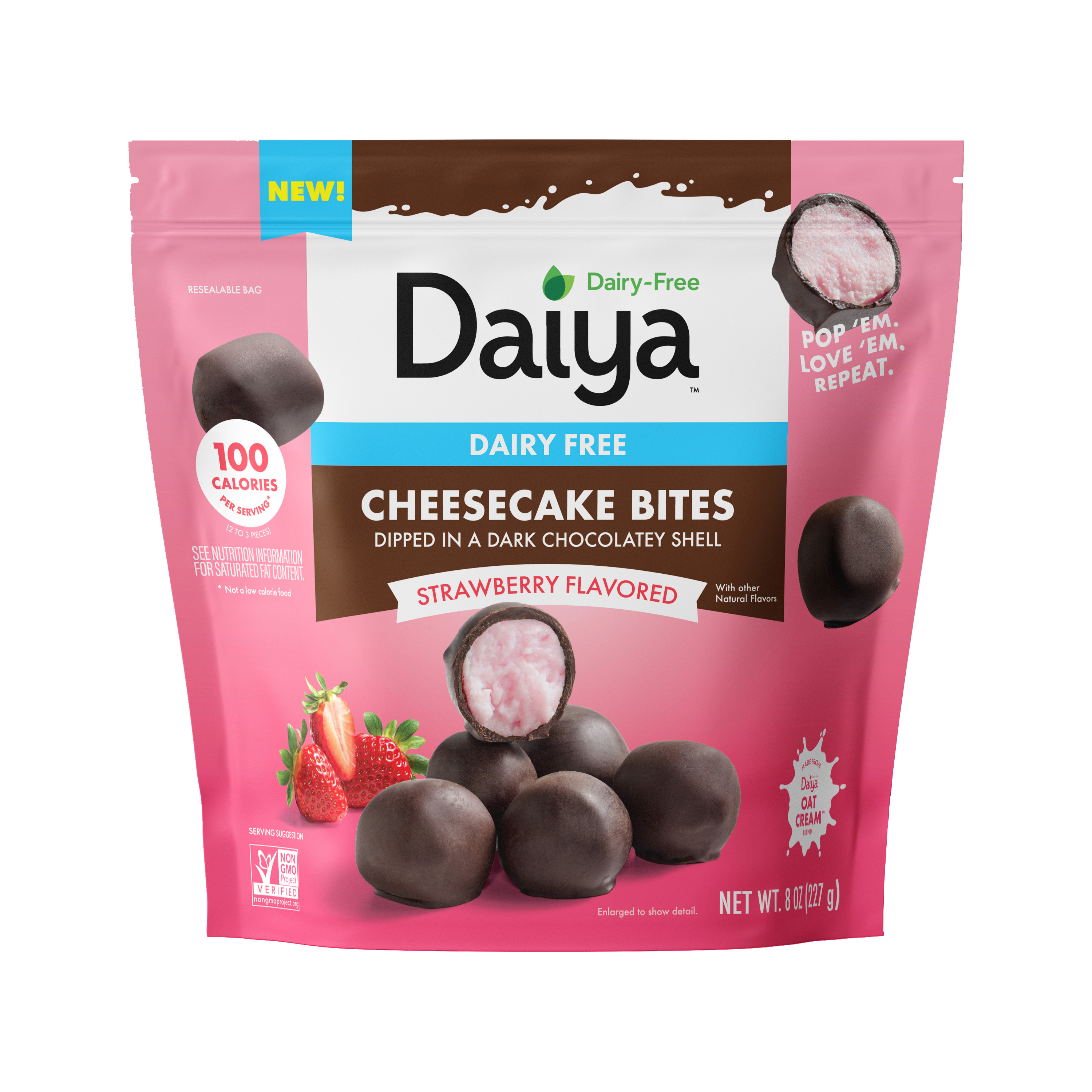 Dairy-Free Cheesecake Bites (Strawberry Flavored)
