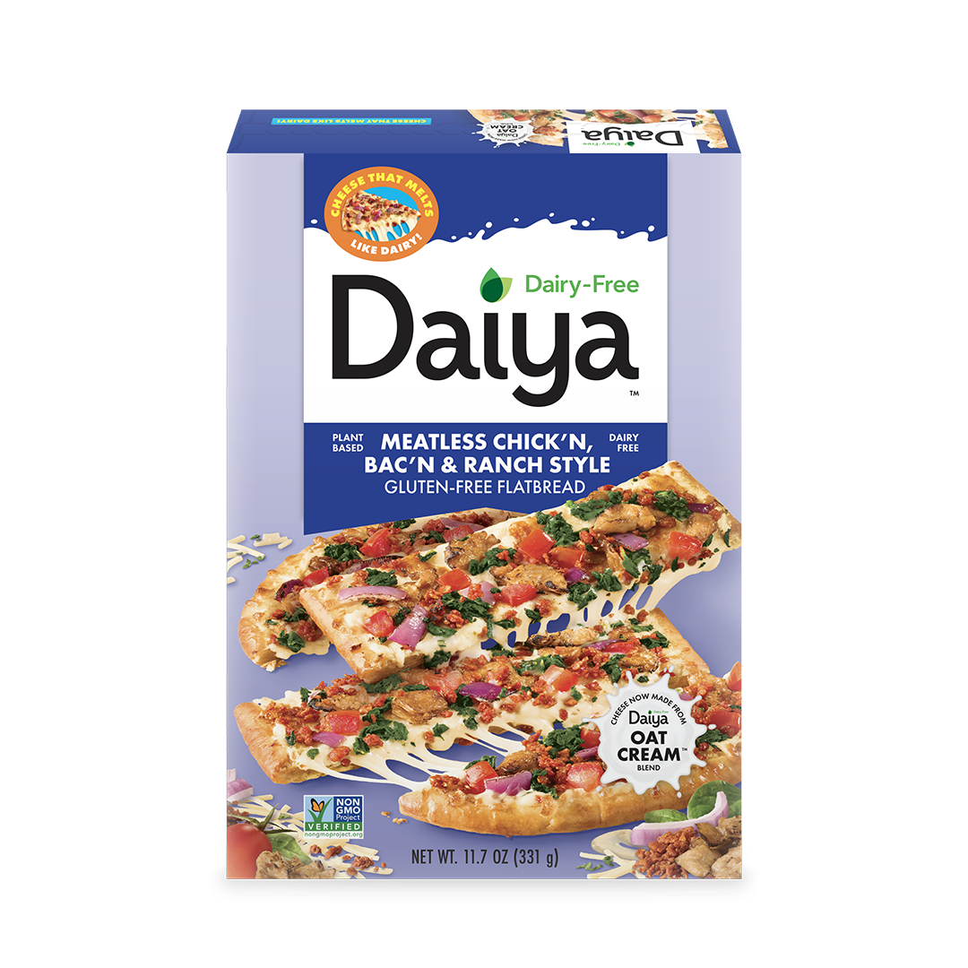 Dairy-Free Meatless Chick’n, Bac’n & Ranch Style Flatbread