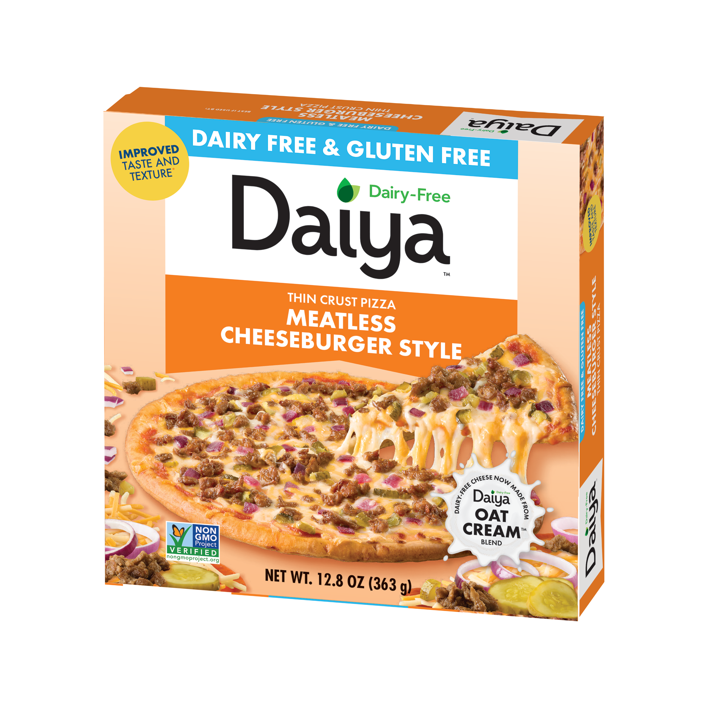 Pizza estilo cheeseburger sin carne ni lácteos